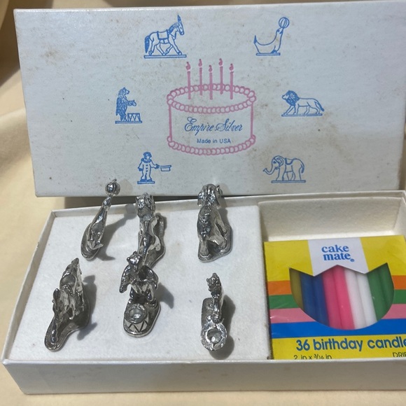 empire silver usa Other Vintage Empire Silver Birthday Candle Holders 6 Circus Shapes Poshmark